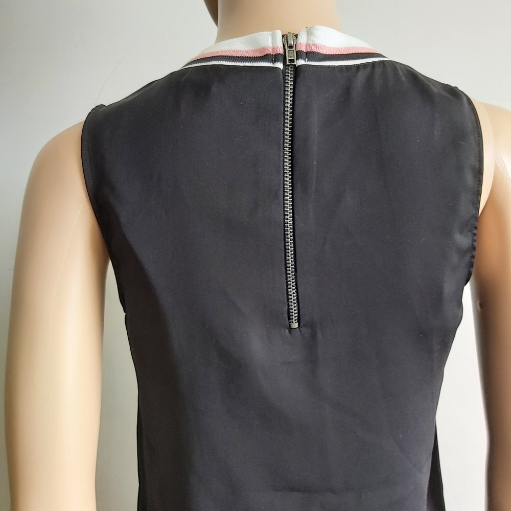 H&M black sleeveless top blouse high neck tunic long line - Picture 7 of 11